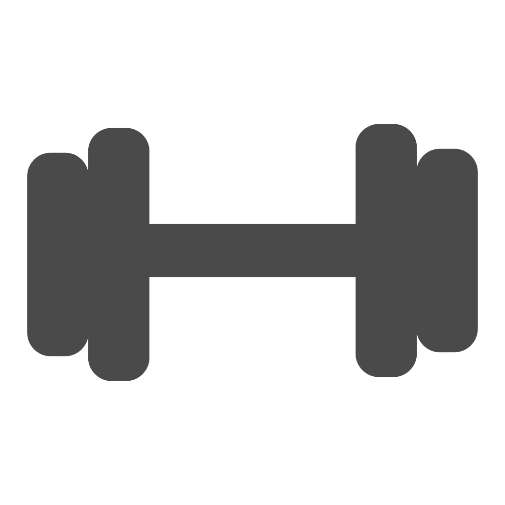 dumbbell icon in grey